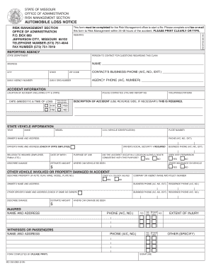 Missouri Automobile Loss Notice