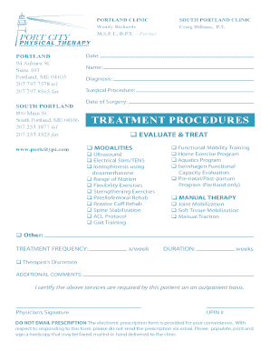 Physical Therapy Treatment Plan