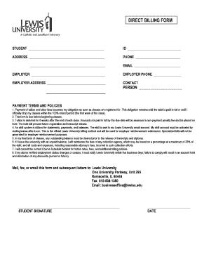 Direct Billing Form