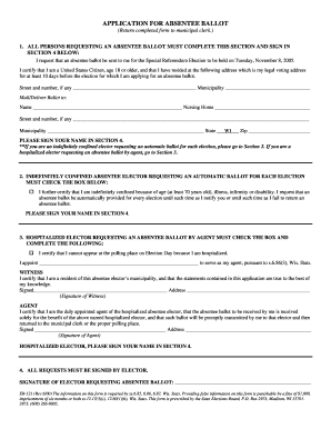 Wisconsin Absentee Ballot Application