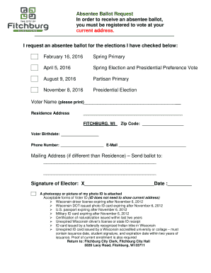 Wisconsin Absentee Ballot Request