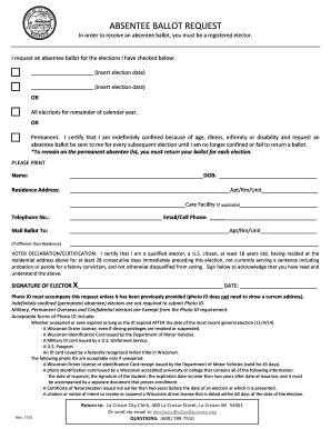 Wisconsin Absentee Ballot Request