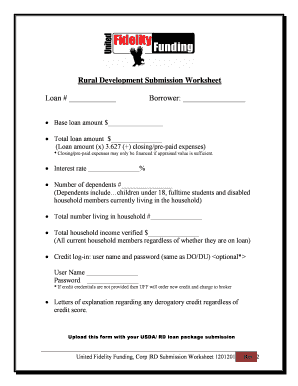 USDA Single Family Housing Loan Guarantee Request