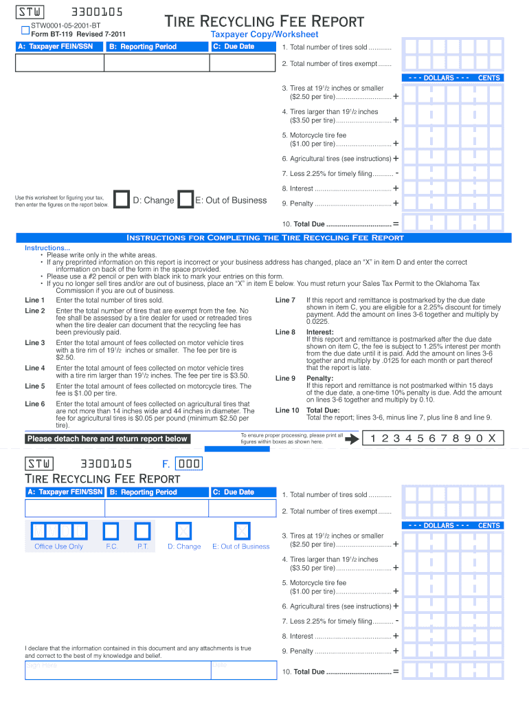 oklahoma tire fee report Preview on Page 1