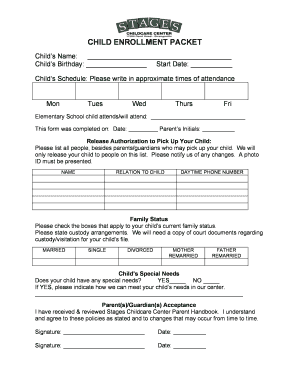 Child Enrollment Packet