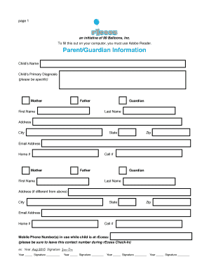 Child Care Emergency and Medical Consent Form