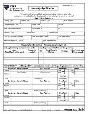 Conventional Property Leasing Application