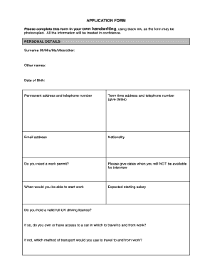 UK Accountant Training Application Form