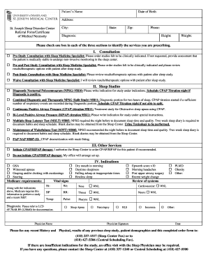 Sleep Study Referral Form