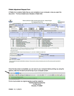 Adjustment Request Form