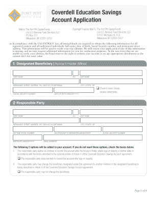 Coverdell Education Savings Account Application