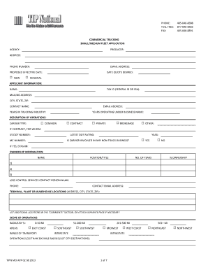 Commercial Trucking Small Fleet Application