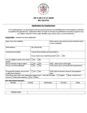 Application for Employment