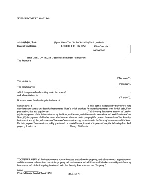 California FHA Deed of Trust