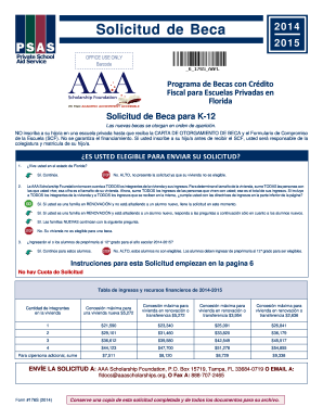 Solicitud de Beca para K-12