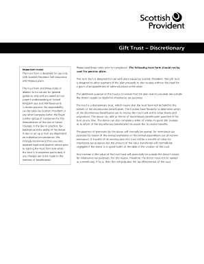 UK Discretionary Gift Trust Form