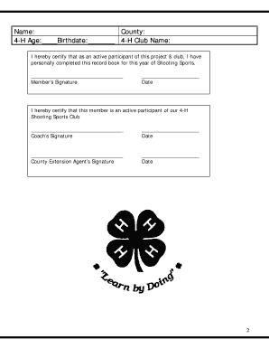 Kentucky 4-H Shooting Sports Record Book