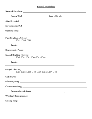 Funeral Planning Workbook