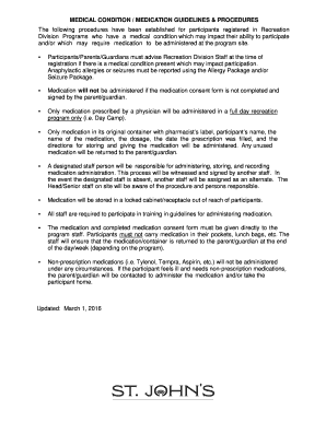 Medical Condition Medication Guidelines and Procedures