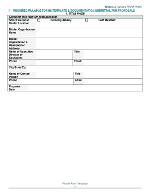 Solicitation letter for outreach program - Wellness Centers RFP 15-03 FILLABLE FORMS