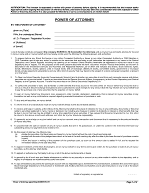 Power of Attorney for Securities Transactions