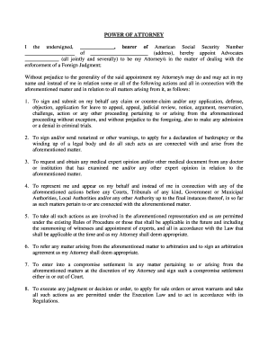 Power of Attorney for Foreign Judgment Enforcement