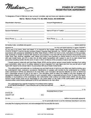 Power of Attorney Registration Agreement