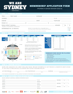 Hyundai A-League Membership Application Form