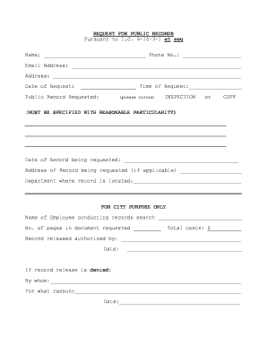 Indiana Public Records Request Form