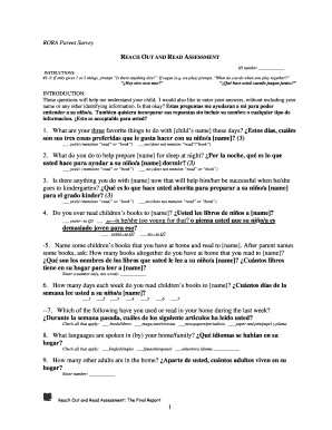 Reach Out and Read Parent Survey