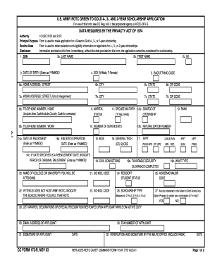 US Army ROTC Green to Gold Scholarship Application