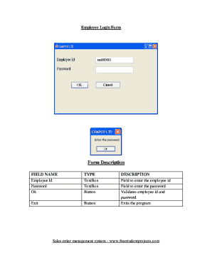 Employee Login Form