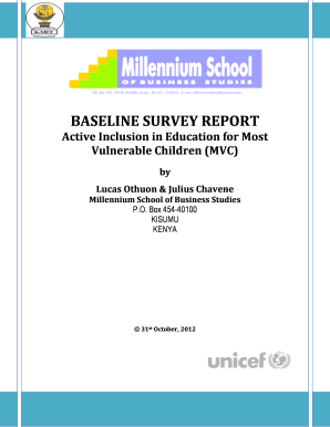 how to write a baseline survey report