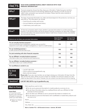 Gardiner Federal Credit Union Privacy Notice