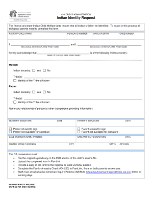 Indian Identity Request Form