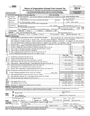 IRS Form 990 2014