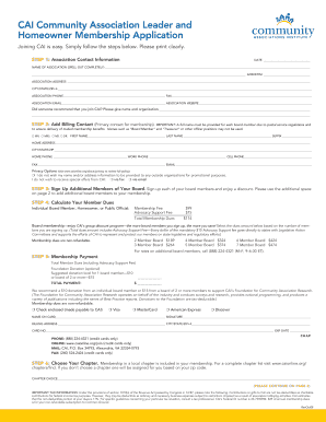 Community Association Leader Membership Application