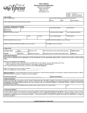 Michigan Electrical Permit Application