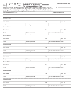 New York State Business Locations Schedule