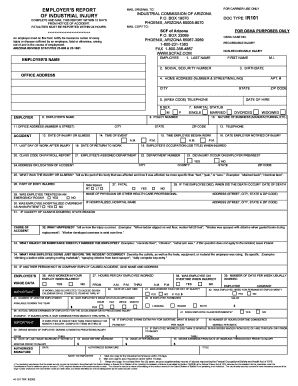 Arizona Industrial Injury Report Form