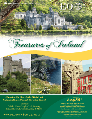 Treasures of Ireland Travel Registration Form