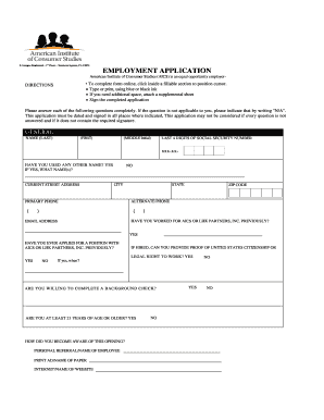 Employment Application Form