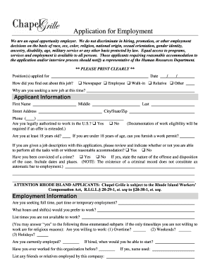 Employment Application Form