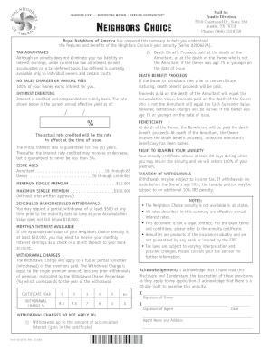 Neighbors Choice 5-Year Annuity Application