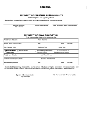 Arizona Insurance Continuing Education Affidavit