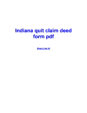 Indiana Quit Claim Deed Form