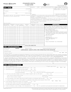 Canadian Dental Claim Form