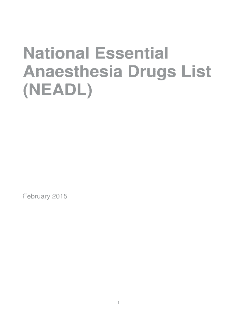 Fillable Online Anaesthesia Drugs List Fax Email Print - pdfFiller
