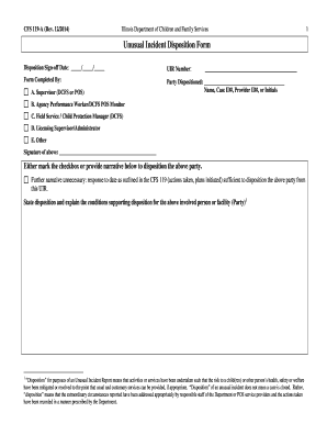 Illinois Unusual Incident Disposition Form