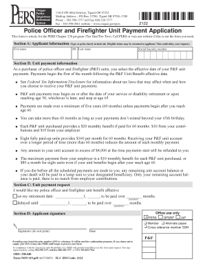 Police Officer and Firefighter Unit Payment Application